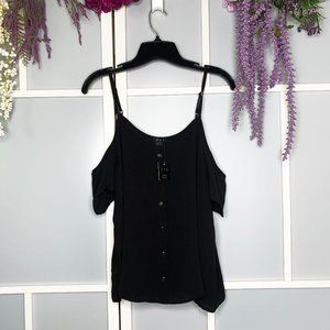 Off the Shoulder with Sleeves Black Blouse U2B